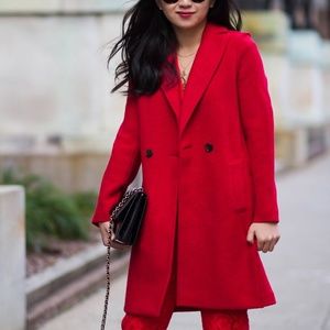 NWT J. Crew Daphne Top Coat-Red, Size 2